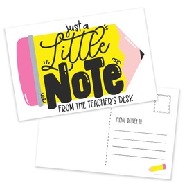 Teacher Mail Postcards for Students - 50 Cute Pencil Teacher Notes Classroom Incentives - Positive Notes Home from Teacher - Classroom Supplies Kindergarten, Elementary, Preschool