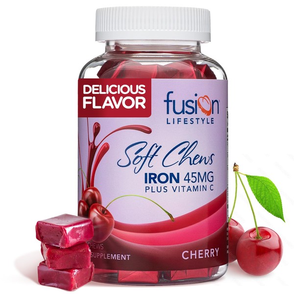 Fusion Lifestyle Chewable Iron Supplement for Women & Men -