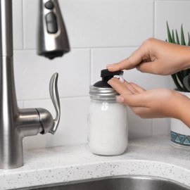 Jarware Black Foaming Soap Dispenser Lid for Regular Mouth Mason Jars