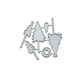 4pcs Christmas Tree Metal Die Cuts,Christmas Tree Cedar Snowflake Cutting Dies Cut Stencils DIY Scrapbooking Photo Decorative Embossing Paper Dies for Scrapbooking Card Making