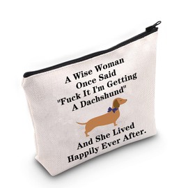 Dachshund A Wise Woman Once Said it I'm Getting a Dachshund Dog Owners' Cosmetic Bag Gift M, 1, M