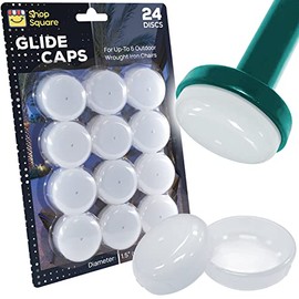 Wrought Iron Patio Furniture Feet Caps (24 Pack, White) - 1.5" Round Plastic Outdoor Chair Leg Caps, Patio Furniture Replacement Feet