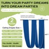 PartyVillage 10ftx40ft Royal Blue Ceiling Curtain for Wedding Parties –