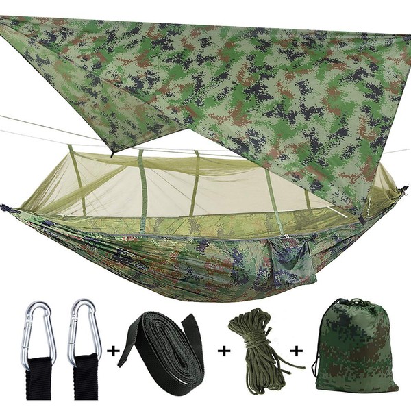 Camping Hammock with Mosquito Net & Rainfly Tent Tarp &