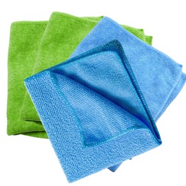 GOMETY Pack of 4 Cotton Cloths, Bamboo Cotton Cloths, Absorbent Cleaning Cloths, Microfibre Cloths, Lint-Free Cotton Cloths, for High Gloss Surfaces, Cleaning and Dusting