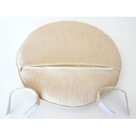 Denver Dining Handmade Wicker Side Chair with Cream Cushion Natural Rattan, Colonial