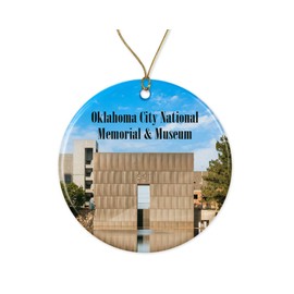 DMCDesigns Oklahoma City National Memorial & Museum Christmas Ornaments for Tree - Ornament Decor - Xmas Gifts - USA America Travel Souvenirs Travel Decor Printed on Both Sides