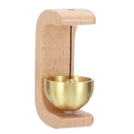 PATIKIL Magnetic Shopkeepers Bell for Door Opening, Woodybeing Door Chime for Business Office Ornaments Hanging Decoration Entrance Fridge Sticker Beech (C-Shape)