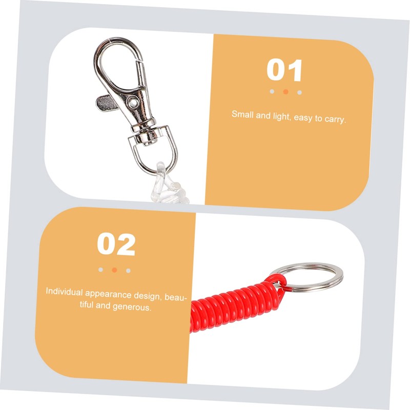 KOMBIUDA 3pcs Wrist Lanyard Keychain Spring Key Chain Clasp Hook