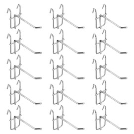 sourcing map 15Pcs 3.94" Pegboard Hook Display Hook, Metal Grid Wall Bracket Peg Board Display Hook Panels Hooks for Supermarkets, Boutiques, Accessories Stores, and Department Stores (Silver)