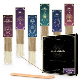 Varonite Mystical Guide Incense Sticks Variety Pack of 6 (120 Insence-sticks) with Holder: Patchouli, Lavender, Sandalwood, Cinnamon, Lemongrass, Sage Inscents-sticks, Organic Incense Sticks Non toxic