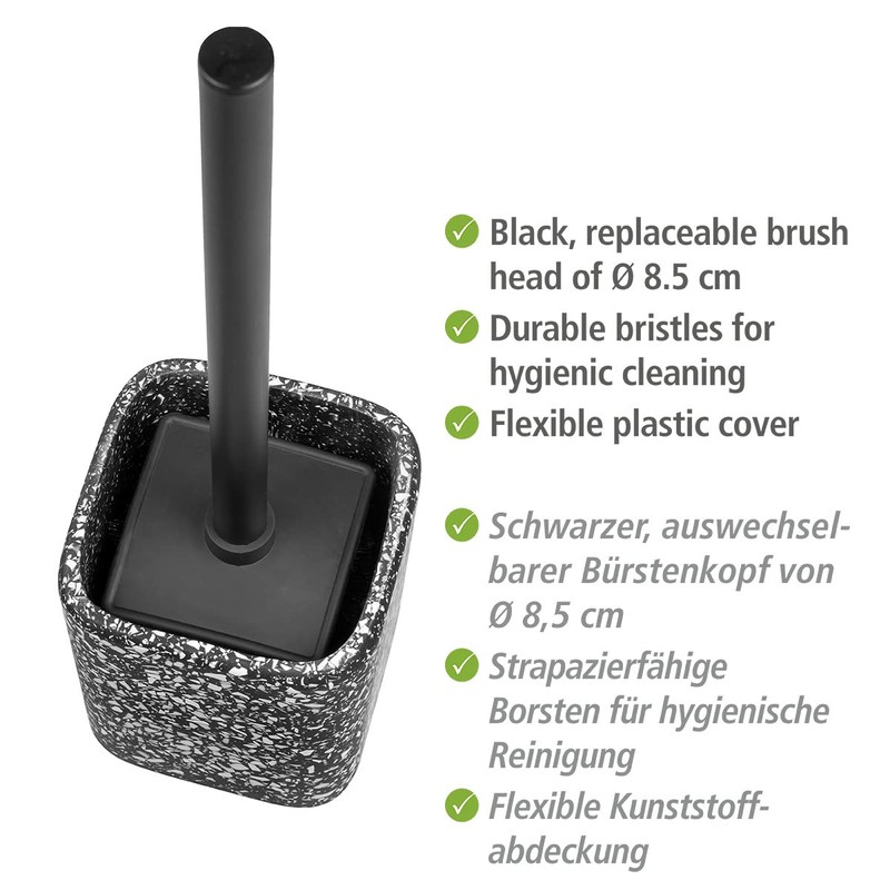 Terrazzo Toilet Brush Set Black