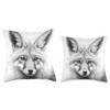 Fox Pencil Sketch Throw Pillow