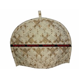 Decorative Indian Print Handmade Tea Cosy Vintage Unique Ethnic Floral Creative Printed Cotton Tea Cosy (Golden Shadow)