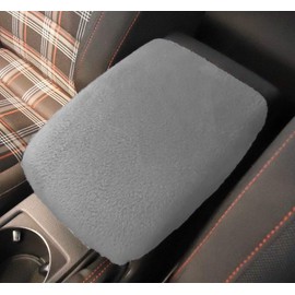 Car Console Covers Plus Made in USA Designed for Ford Explorer 2011-2025 Fleece Auto Armrest Center Console Cover Protector Light Gray