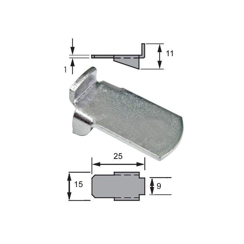 HKB® Vari Shelf Support 11 mm for 16 mm Wide