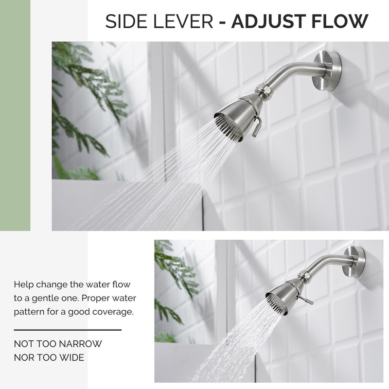 Angle Simple Shower Head, Brass High Flow Shower Sprayer Head,
