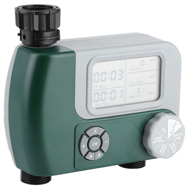 DualOutlet Timer Irrigation System Controller Intelligent Large Display Watering Controller