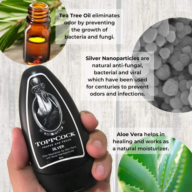 Classic ToppCock Silver Leave-On Hygiene Gel for Man Parts, 90ml