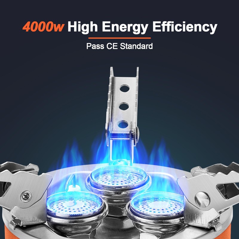 Odoland 4000W Camping Stove, Windproof Adjustable Lightweight Backpacking Gas Stoves,
