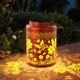 KagoLing Solar Lantern Hanging Light LED Hummingbird Outdoor Garden Lamp Waterproof Decor