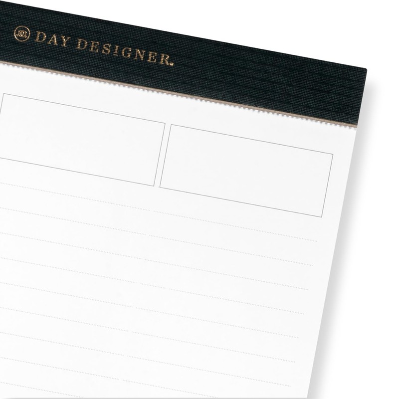 Day Designer Premium Planning Pad with 3-Column Lined Notes, Charcoal