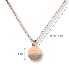 Buchstabenkette | personalisiertes Halskette mit Gravur | Personalisiertes Geschenk für die beste Freundin | Freundschaftskette (Rosé, 2 Plättchen)