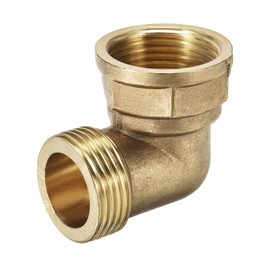 sourcing map Brass Pipe Fitting 90 Degree Elbow 1 (BSP) Male X 1 (BSP) Female