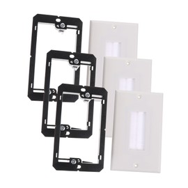 ORFOFE 3pcs Gang Mounting Stand Cable Pass Through Insert American Brush Panel Low Voltage Bracket Wallplate for Professional Wiring