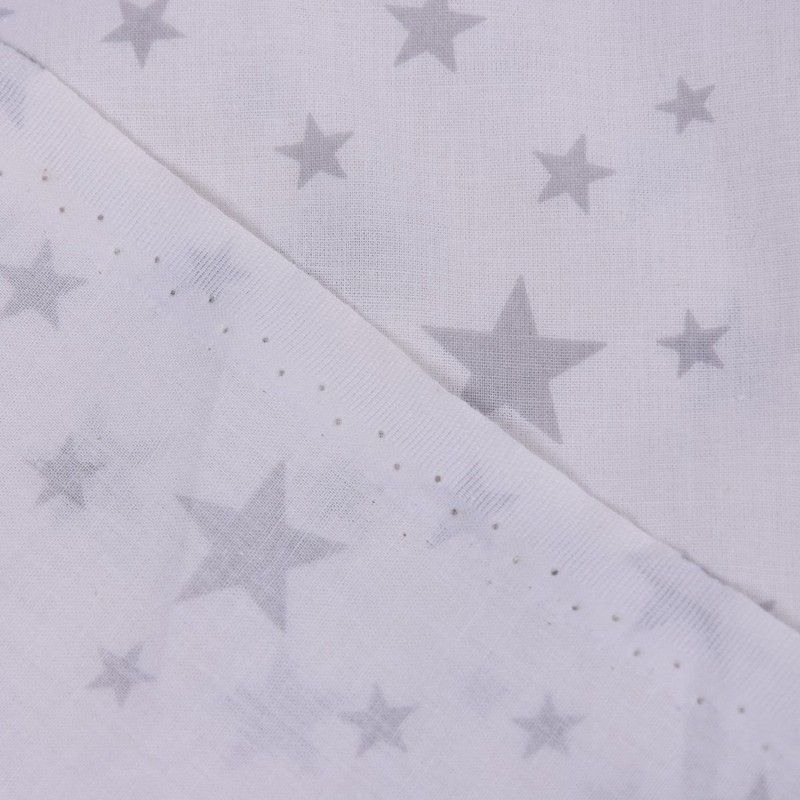 Decorative Fabric Curtain Fabric Raumhoch Star White Grey 2.8 m