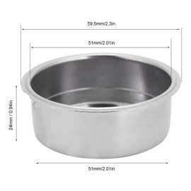 Double Layer Stainless Steel UltraFine Coffee Filter Basket, Double Cup Coffee 51mm Pressurized Porous Filter Strainer, Coffee Machine Replacement Accessories Silver
