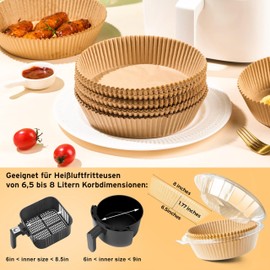 Anti9 Baking Paper for Hot Air Fryer, Square, Pack of 100 16 cm Baking Paper Airfryer Air Fryer Parchment Paper, Non-Stick Disposable Parchment Paper for Hot Air Fryer, Oven