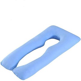 ele ELEOPTION Full Body U Shaped Pregnancy Maternity Pillow for Side Sleeping Cotton Pillow Comfortable Sleeping Support Zipper Blue