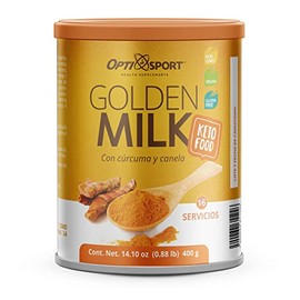 Golden Milk Polvo de Leche Dorada + Cúrcuma + Canela + MCT + Vitaminas: A, C, D, B1, B2, B3 y B6 | Lata de Golden Milk con 400g | Suplemento