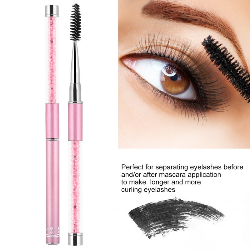 Eyelash Brush, with Cover Rhinestone Decoration Daily Makeup Eyelash Spoolies
