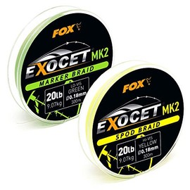 Fox Exocet MK2 Spod Braid 0,18mm 9,07kg 300m Yellow - Angelschnur zum Karpfenangeln, Geflochtene Schnur für Karpfen, Karpfenschnur