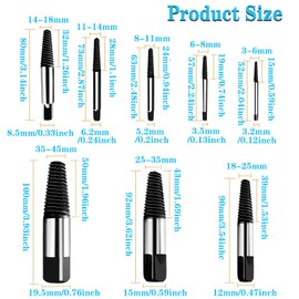 Yuentoen Damaged Screw Extractor Set,Screw Extractor,Stripped Screw Remover,Pipe Extractor Kit, Broken Bolt Spiral Removal Tool with Storage Case,8 Pack