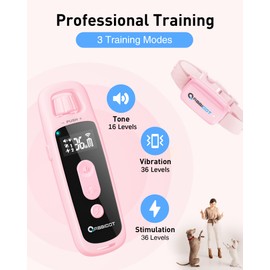 ABBIDOT 3300 Ft Dog Training Collar with Remote - [New Version] Shock Collar, 5 Training Modes, 88 Levels e Collar, Waterproof Training Collar for Small Medium Large Dogs(15~120 lbs) (Baby Pink)