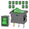 12-Pack Rocker Toggle Switch with Green Light, ON/Off SPST 3Pin