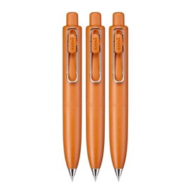 Pocket Gel Black Ink Ballpoint Pen, Ultra Fine Tip 0.38 MM, Orange Body, Pack of 3, UMNSP38.38
