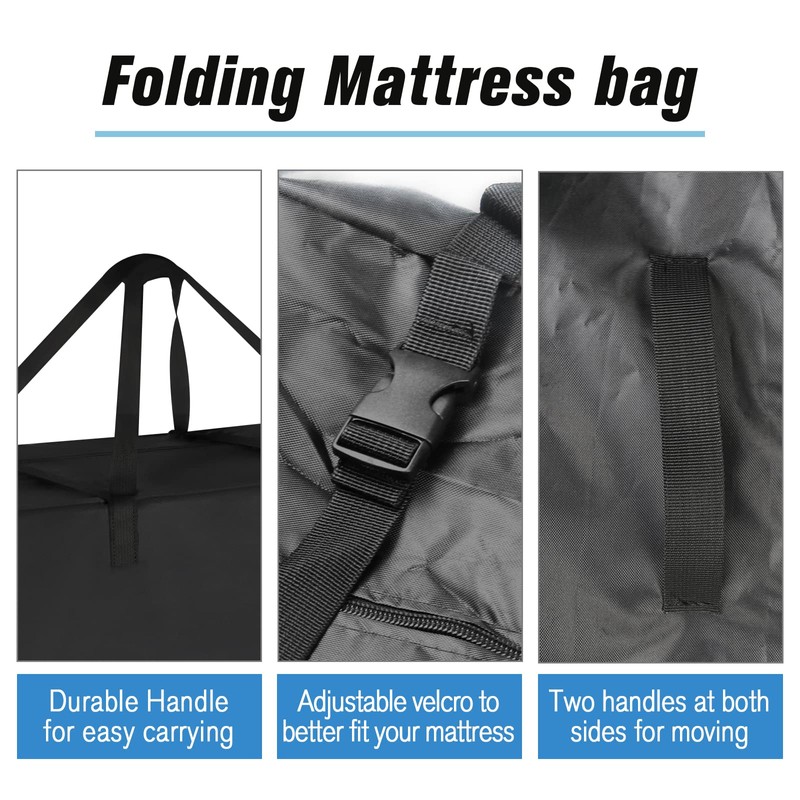 Jungda 4" Narrow Twin Folding Mattress Storage Bags,Trifold Memory Foam