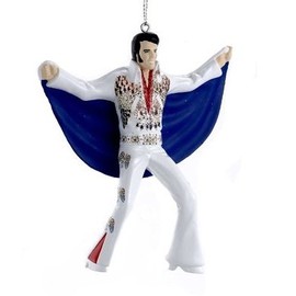 Elvis White Jumpsuit Christmas Ornament 4-1/2" Tall - Designed by Kurt Adler