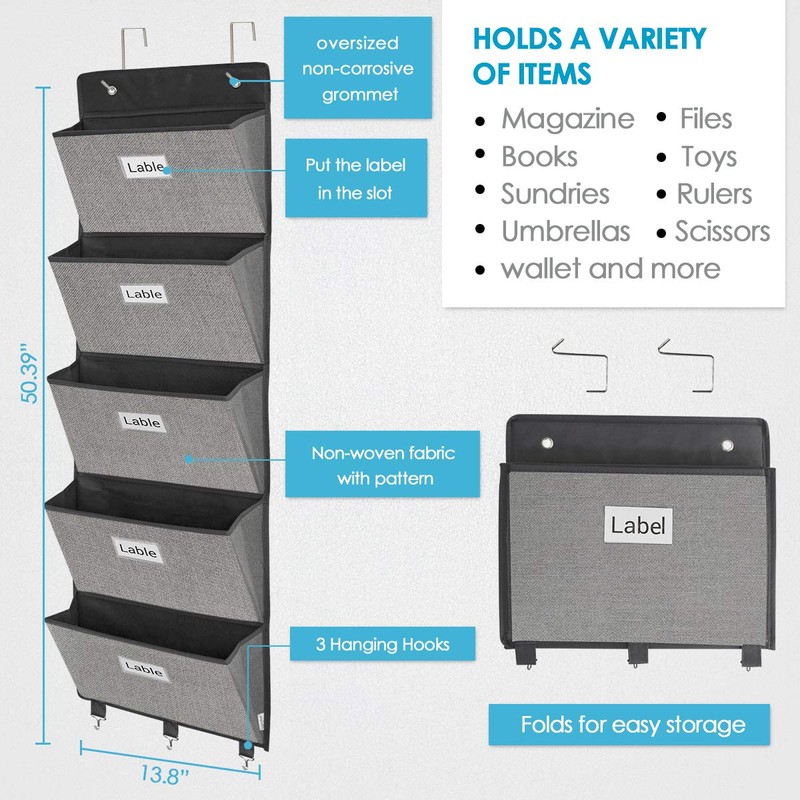 homyfort Over the Door File Organizer, Wall Hanging File Folders