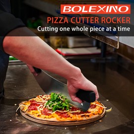 BOLEXINO 20" High Carbon Stainless Steel Pizza Cutter Rocker with Non-slip Handle, Premium Knife Tools for Pizza and Bread, Professional Pizza Oven Accessories for Commercial, Home