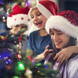 DISJOURNEY Metal Giraffe Christmas Ornaments - Red Giraffe Ornaments for Christmas Tree Decorative Hanging Decor for Home Cute Keepsake Gifts for Women Girls Kids Family