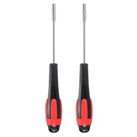 HARFINGTON 2pcs Metric Nut Driver 3mm Dia 75mm Shank Non-Magnetic 6 Point Hex Socket Screwdriver with Non-Slip Handle for Tightening and Loosening Fasteners