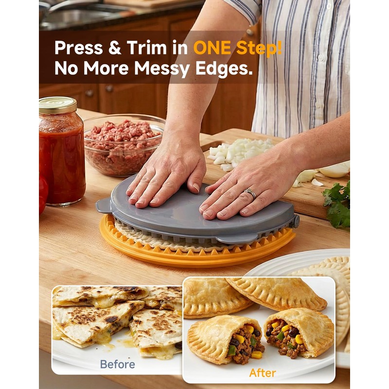 4-in-1 Tortilla Sealer Press, Tortilla Crimper Maker for 4”, 6”,