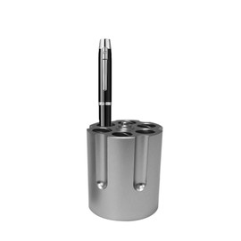 Gun Cylinder Pen Holder, 6-Hole Metal Revolver Pen Pencil Holder Gun Cylinder Design Heavy Duty Non-Slip Aluminum Office Creative Decoration (Large)