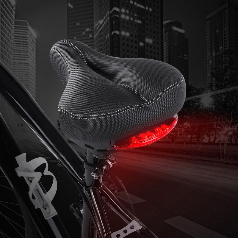 Mountain Road Bike Soft Seat Saddle with Tail Light Replacement