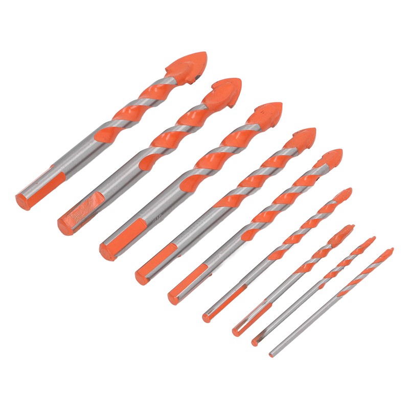 9Pcs Masonry Drill Bits Set Cemented Carbide Industrial Strength Carbide